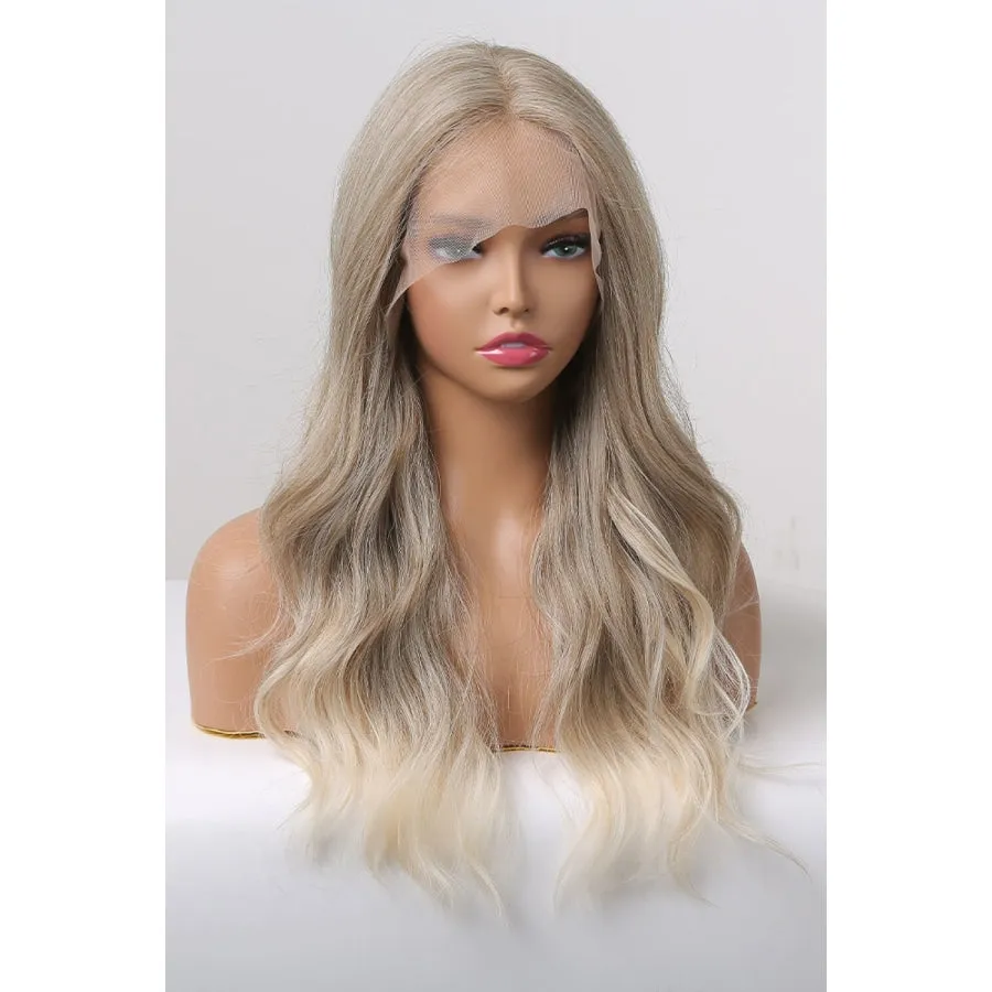 13*2" Lace Front Wigs Synthetic Long Wave 24" 150% Density in Medium Blonde Highlights