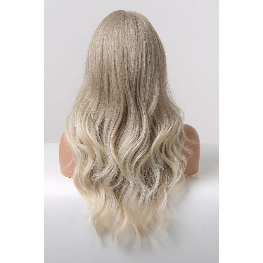 13*2" Lace Front Wigs Synthetic Long Wave 24" 150% Density in Medium Blonde Highlights