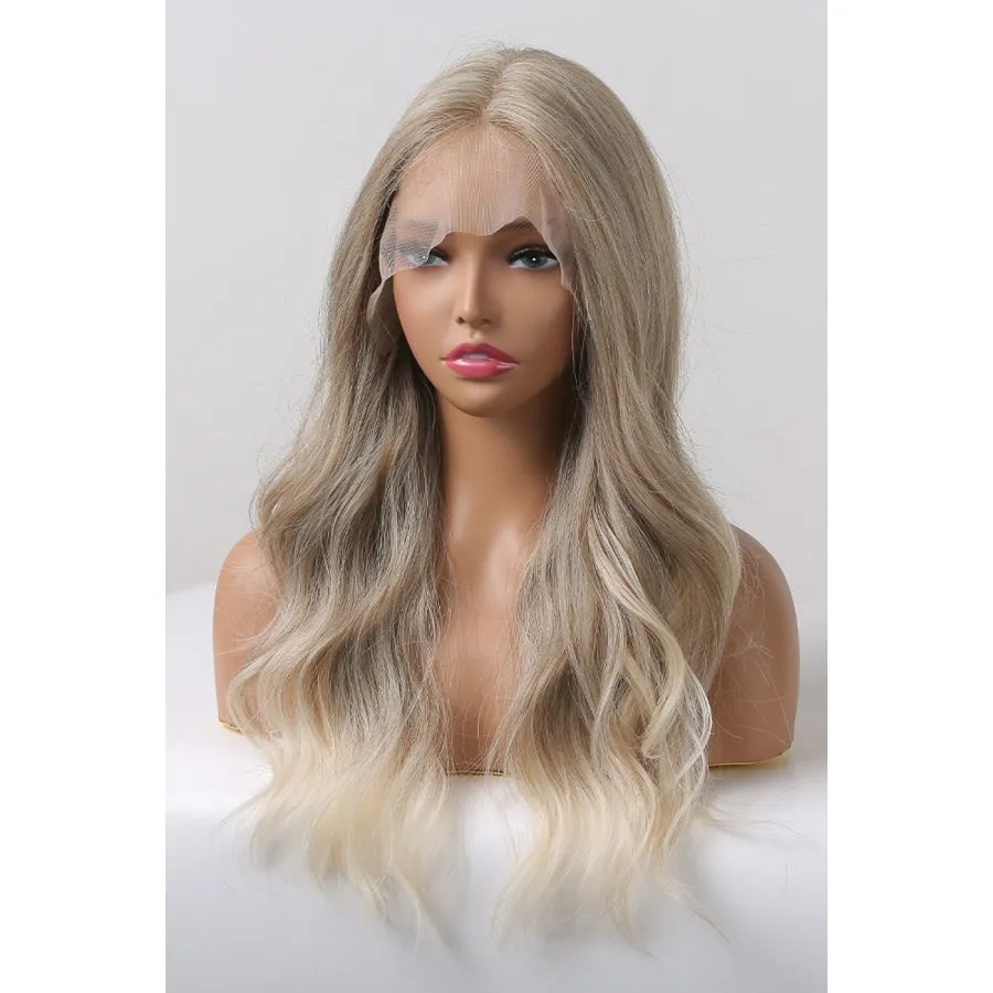 13*2" Lace Front Wigs Synthetic Long Wave 24" 150% Density in Medium Blonde Highlights