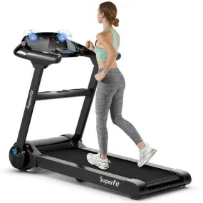 2.25HP Folding Running Treadmill W/ LED Touch Display-Black