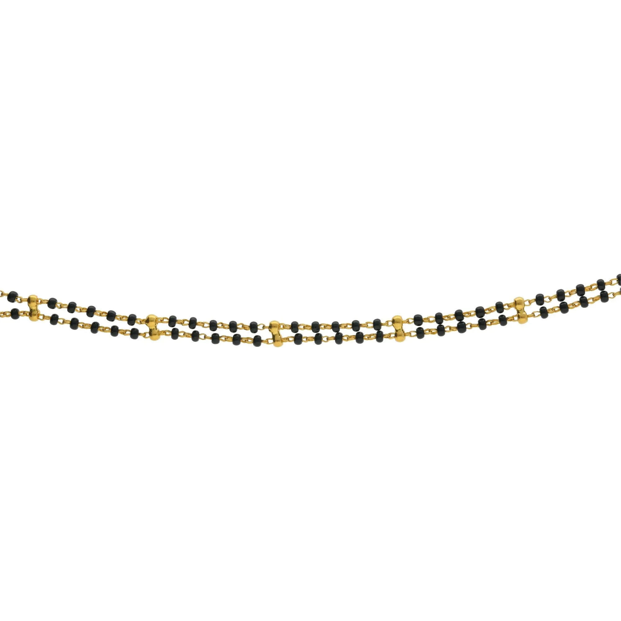 22K Gold Mangalsutra Black Beads Chain, Length 30inches