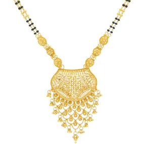 22K Gold Mangalsutra Black Beads Chain, Length 30inches