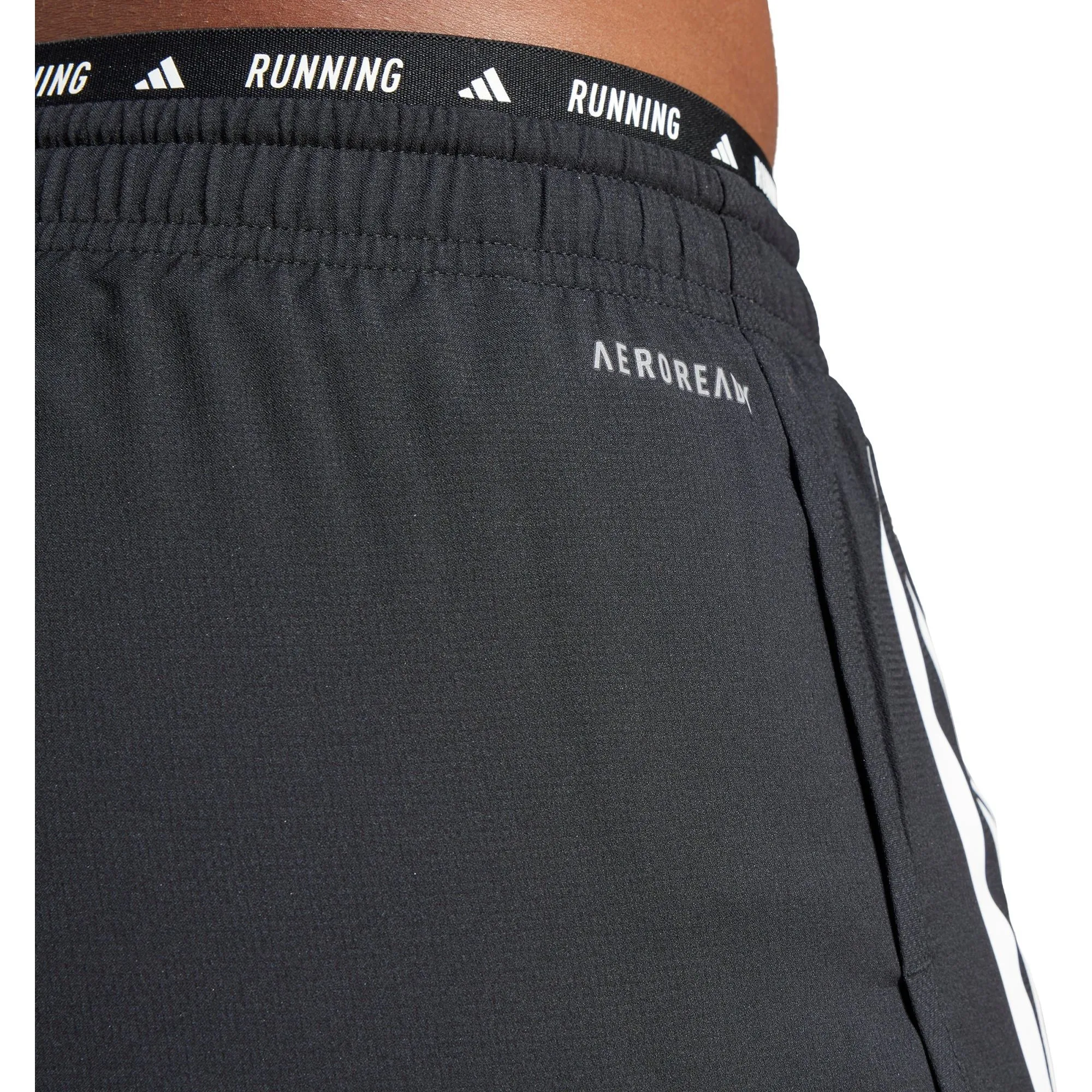 adidas Own The Run 3 Stripes 2 In 1 Womens Running Shorts - Black