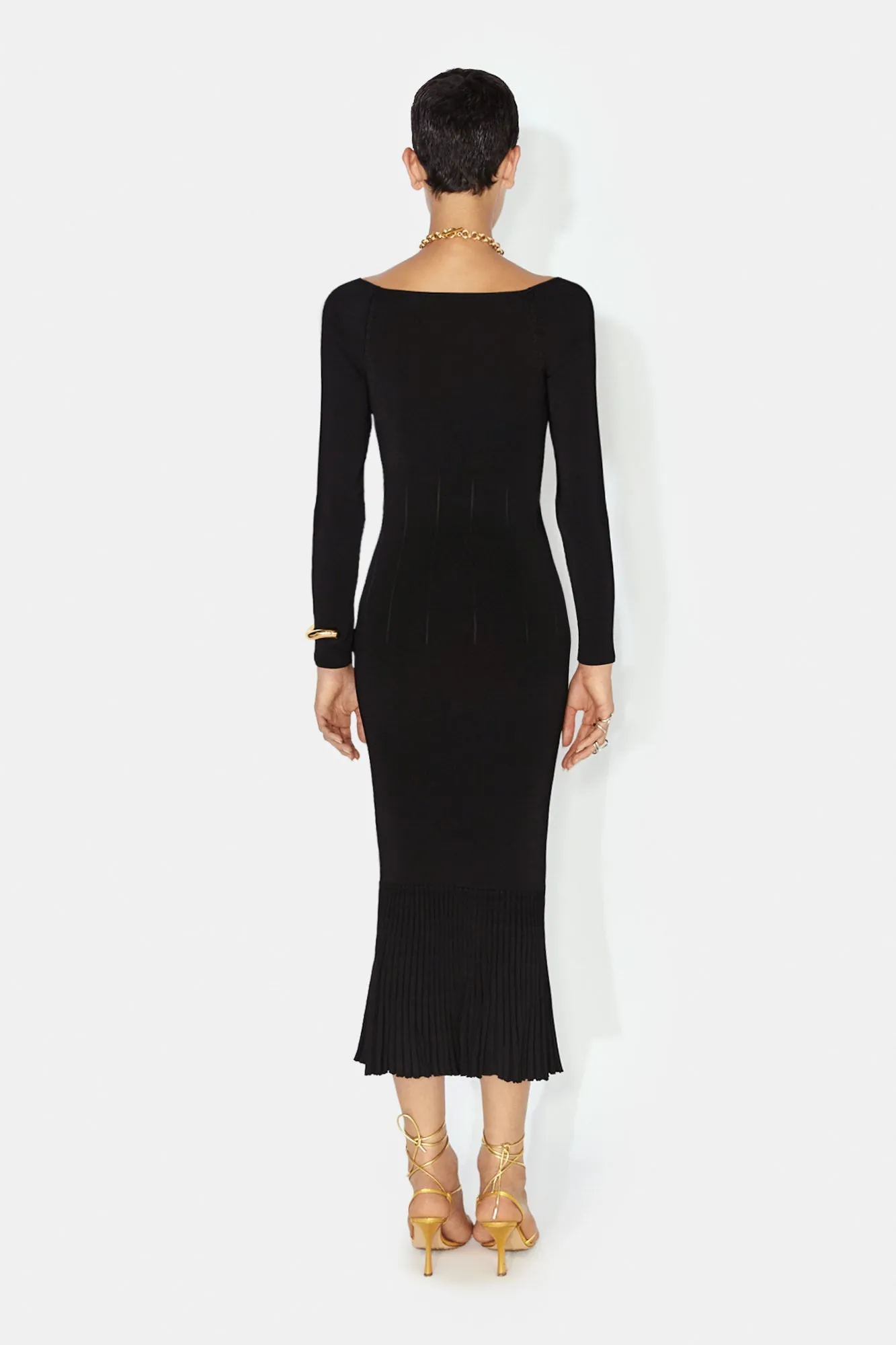 Atalanta Long Sleeved Dress - Black