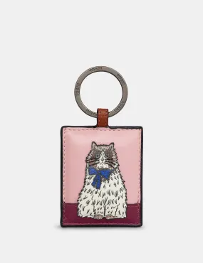 Birman Party Cats Leather Keyring