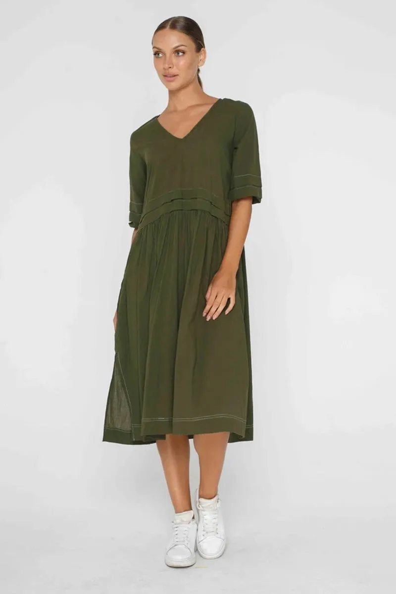 Blak - Sweet Thing Midi Dress - Dark Khaki