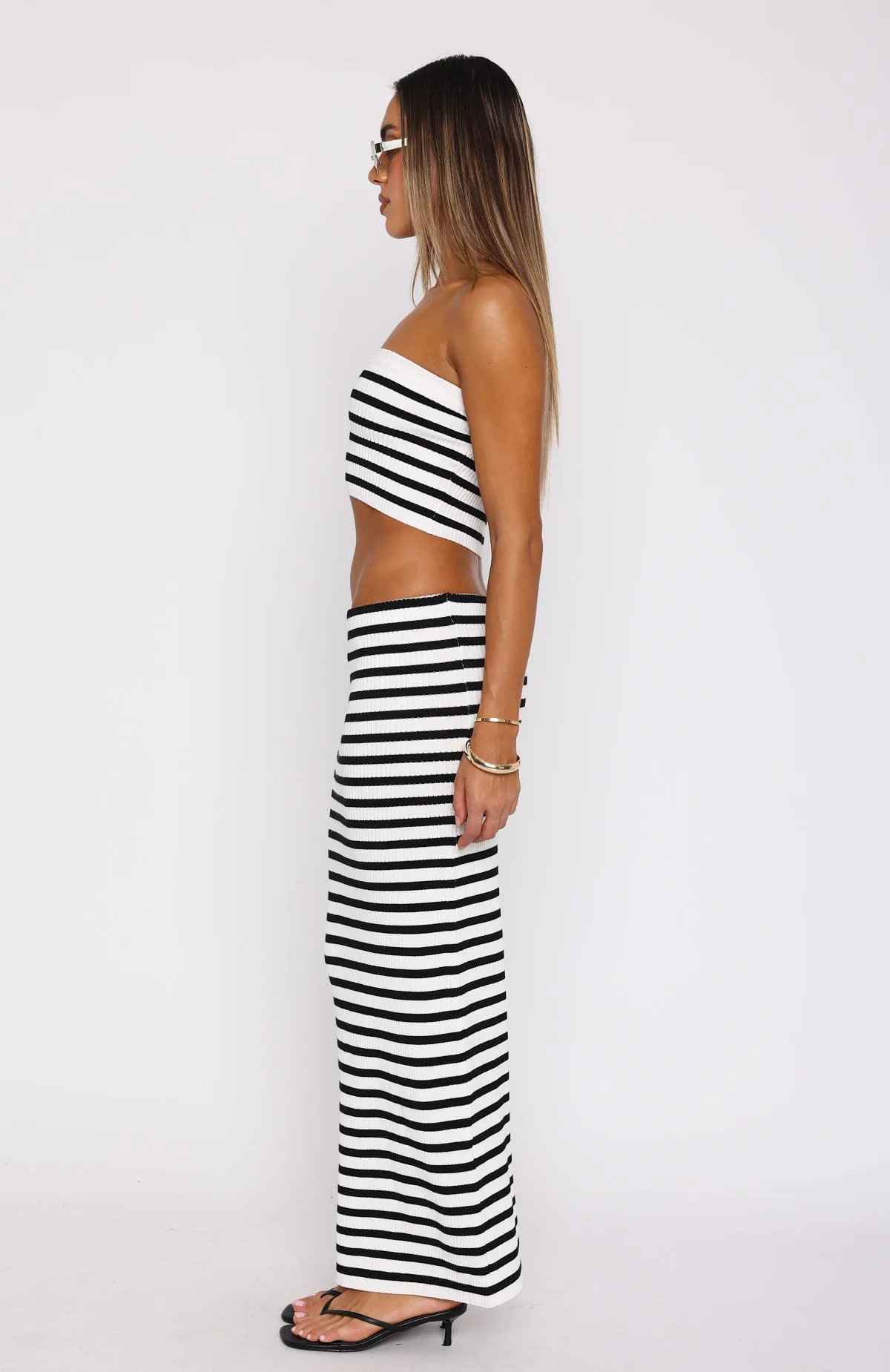 Bless You Maxi Skirt Black/White