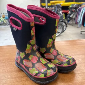 Bogs - Kid's Classic Owl Winter Boots - MSRP $105: Black/Pink/Green-children-11T