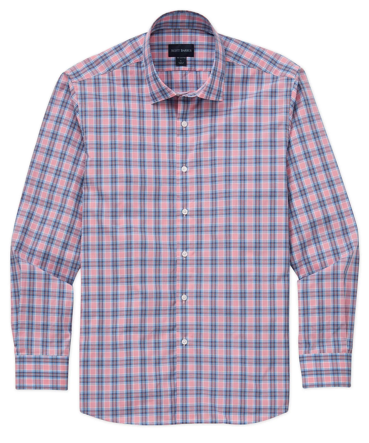 Bold Plaid Cotton Long-Sleeve Sport Shirt