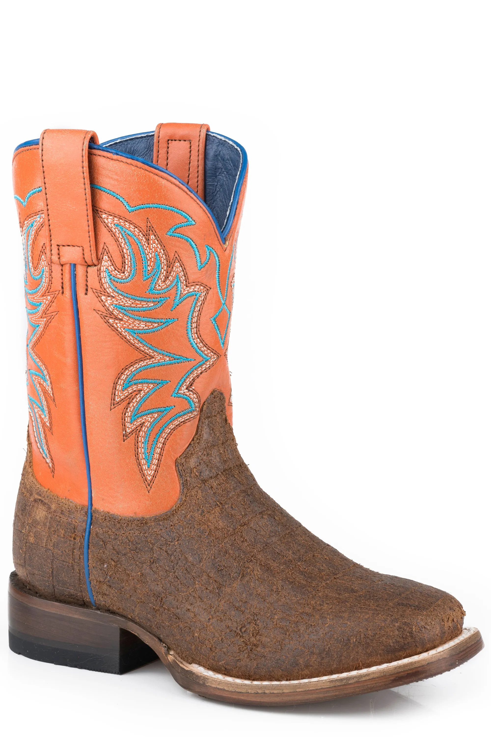 Boy's Roper Brown Embossed Caiman Western Boot