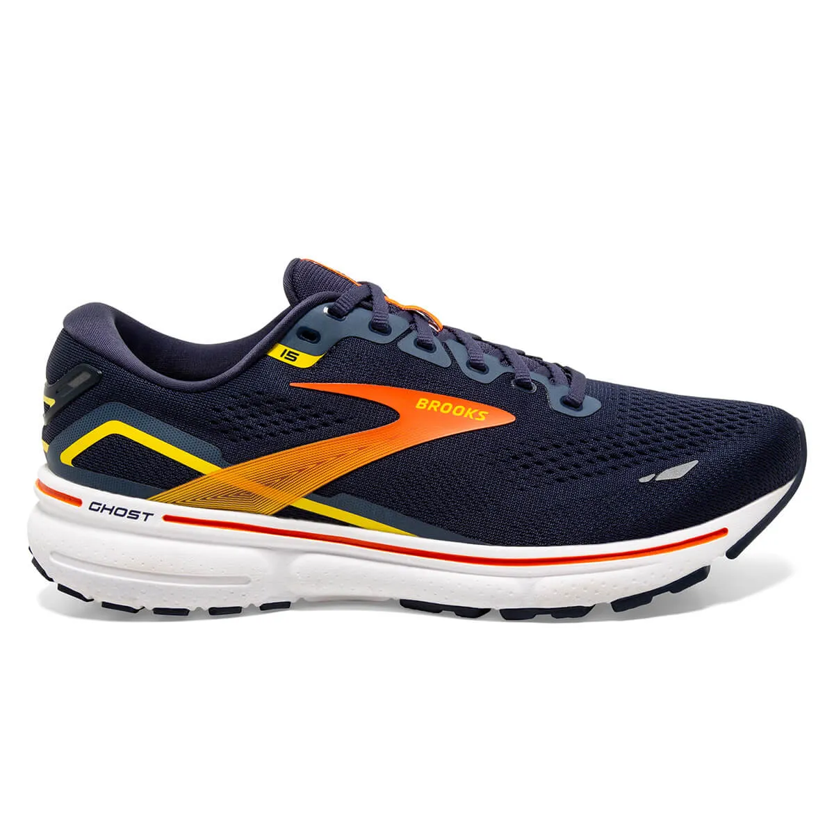 Brooks Ghost 15 Mens | Peacoat/red/yellow