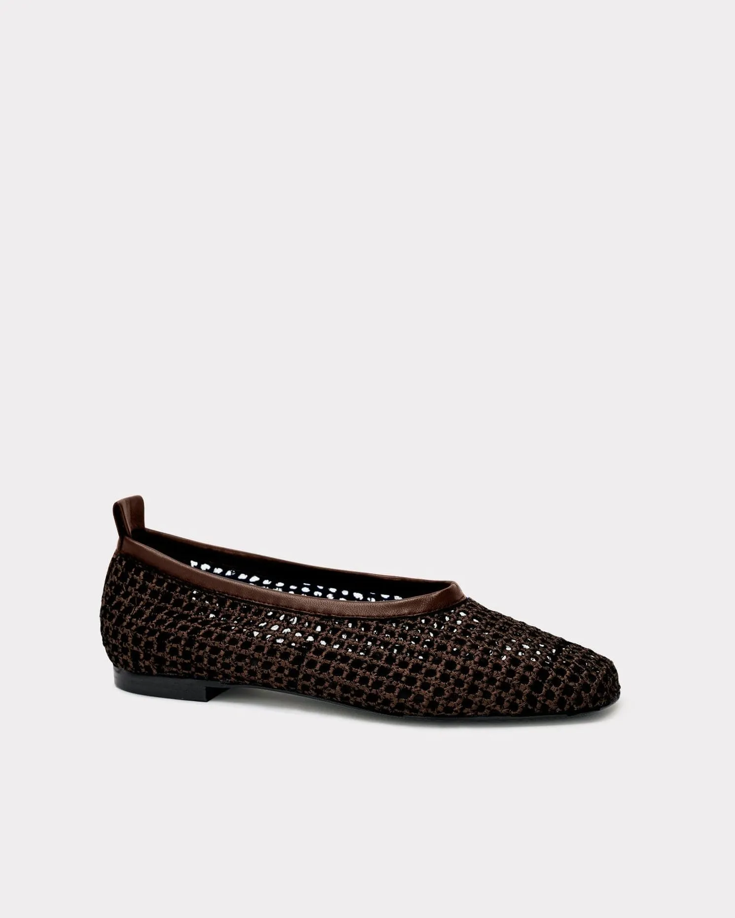 Brown Woven Leather Ballet Flats