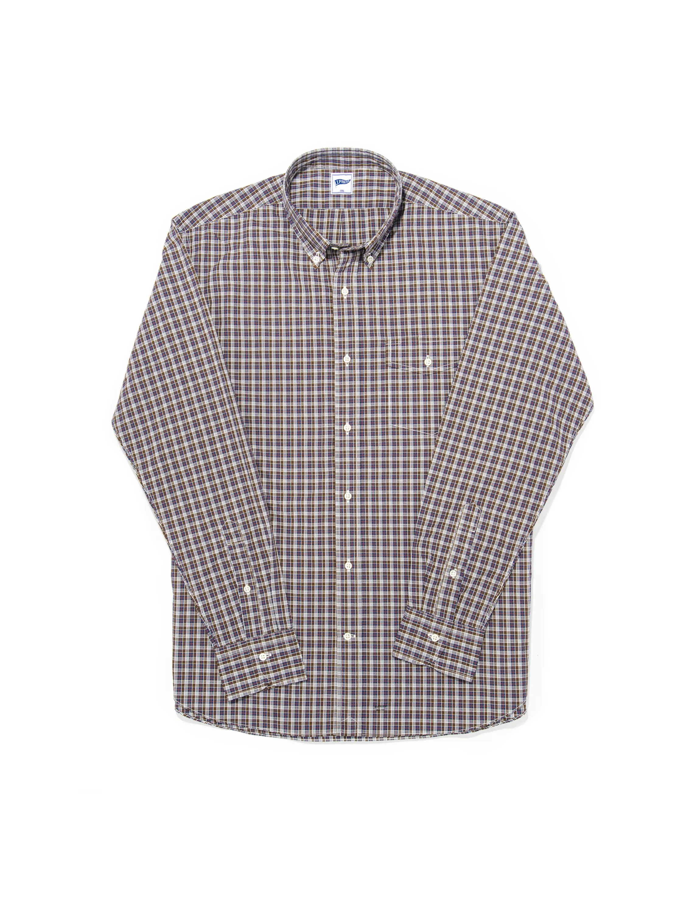 BROWN/BLUE MINI CHECK SHIRT