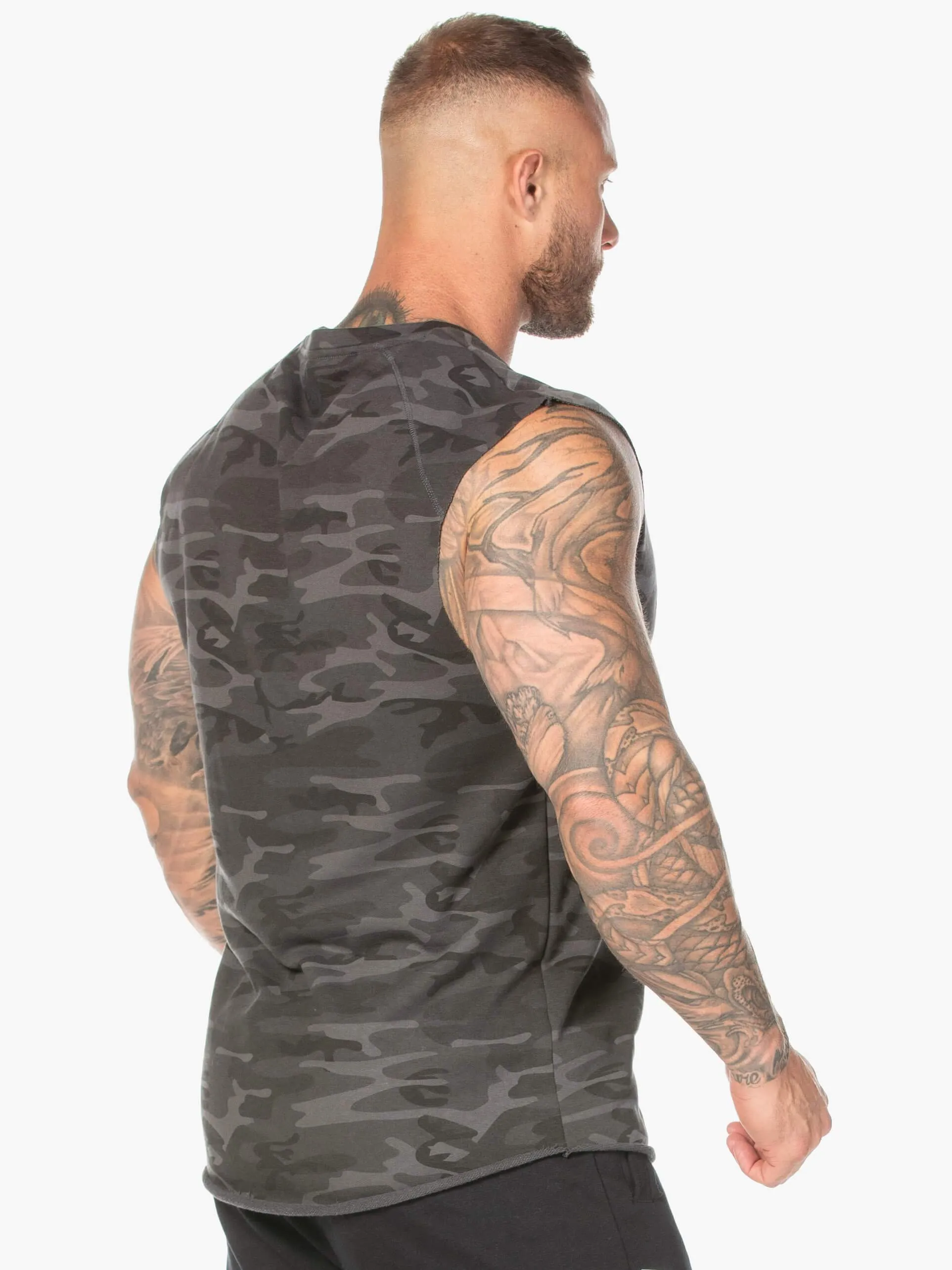 Camo Fleece Tank - Black Camo