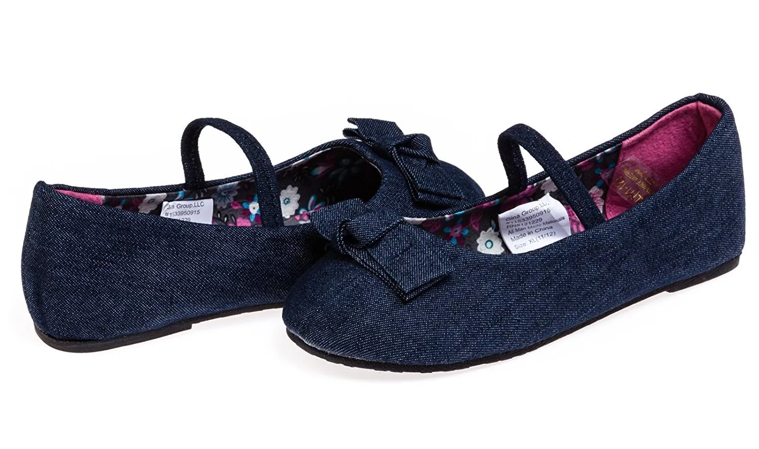 Chatties Toddler Girls Denim Ballet Flats Size 11/12 - Navy