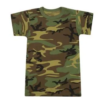 Childrens Woodland Camo Heavyweight T-Shirt