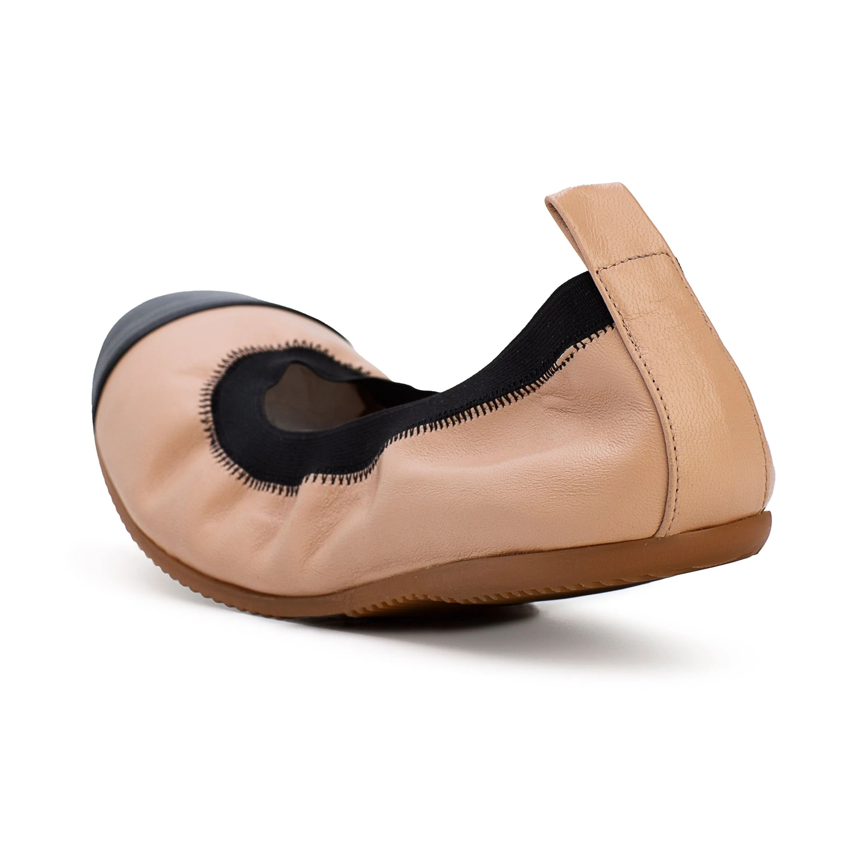 Cia - Black and Tan Ballet Flat