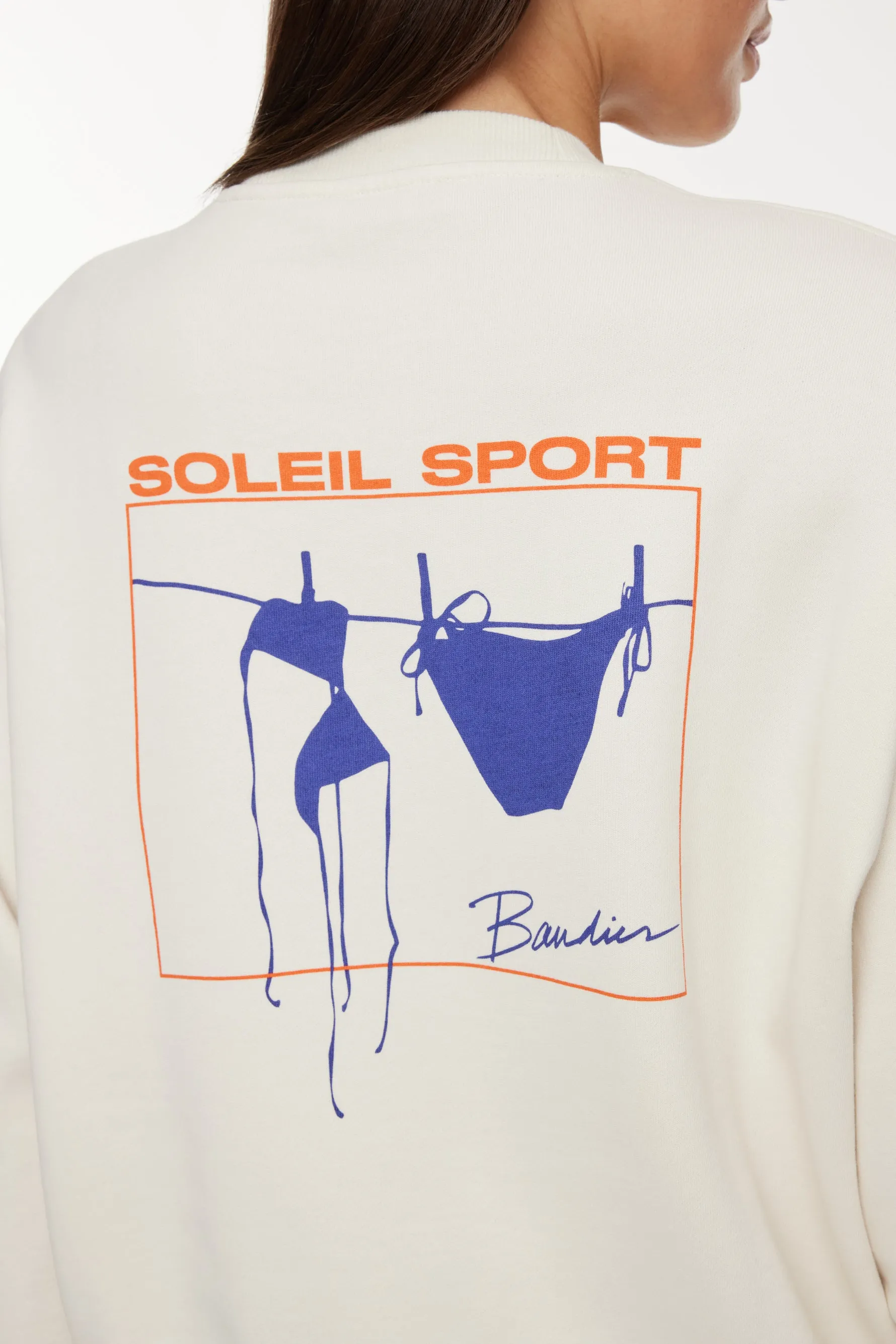 Classic Soleil Sport Crew Neck Sweatshirt - Gardenia