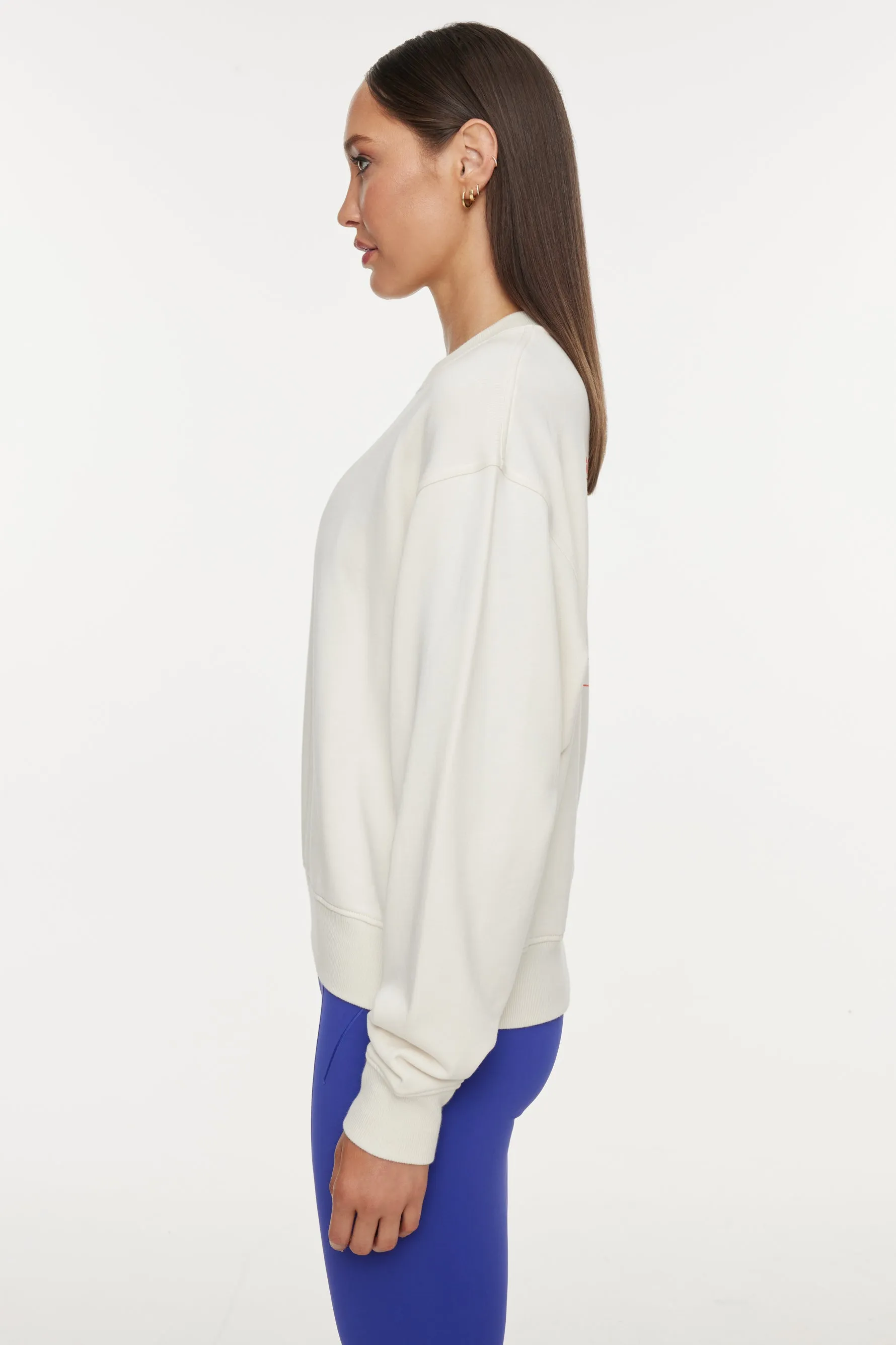 Classic Soleil Sport Crew Neck Sweatshirt - Gardenia