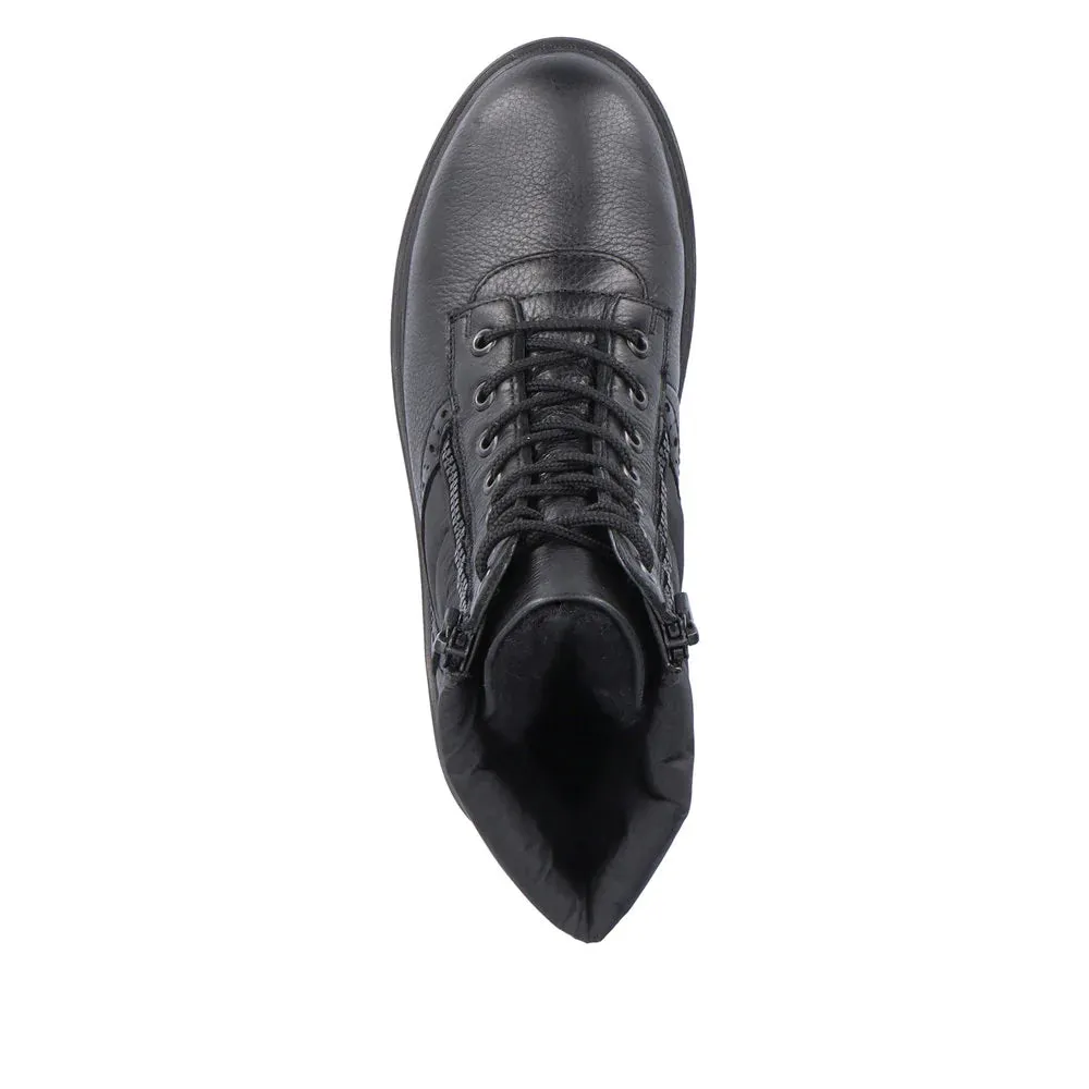 D0U71-01 Black Mid RTex Lace/Side Zip