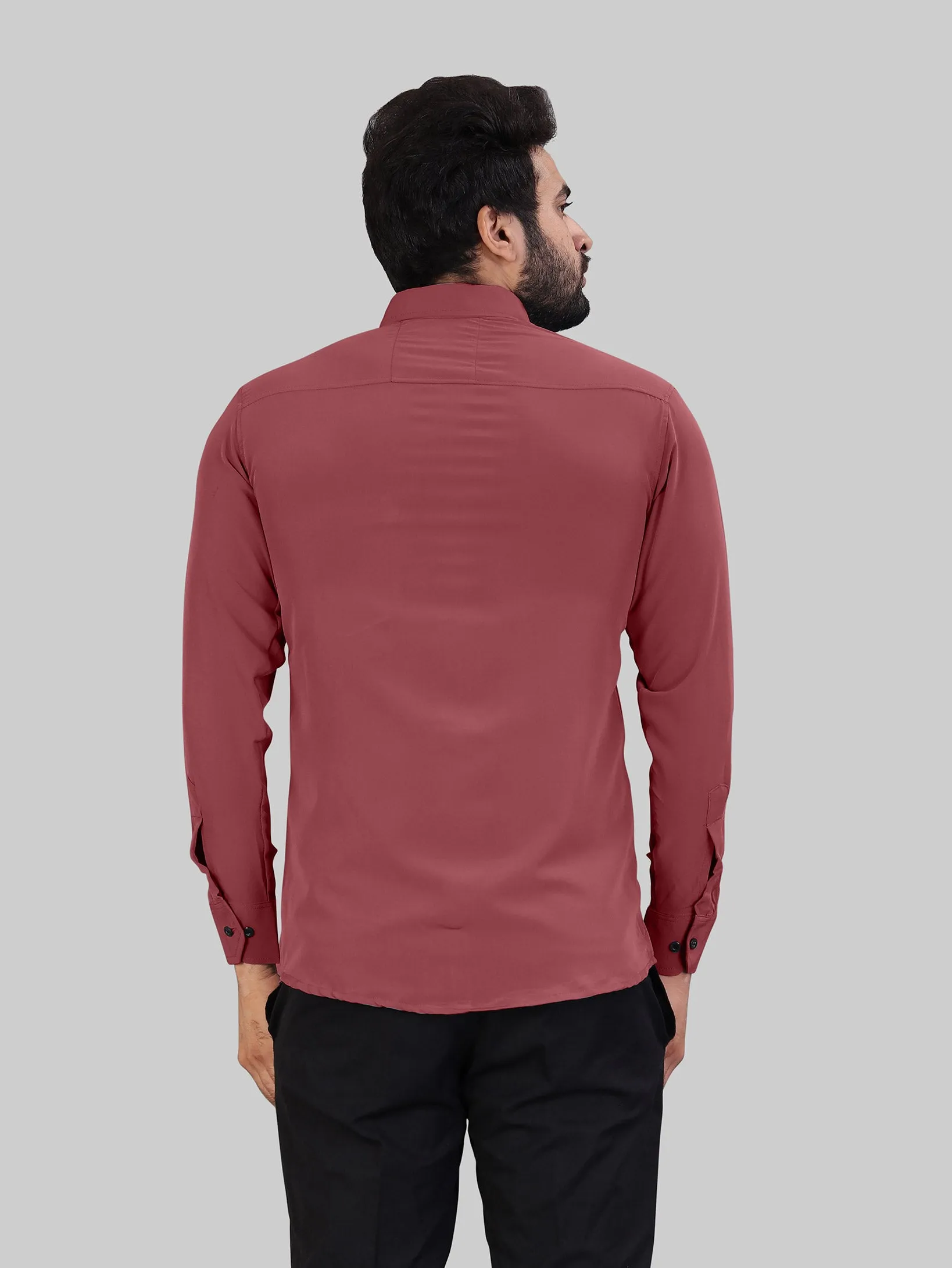 Dark Peach Expandable Full Sleeve Shirt