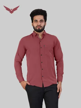 Dark Peach Expandable Full Sleeve Shirt