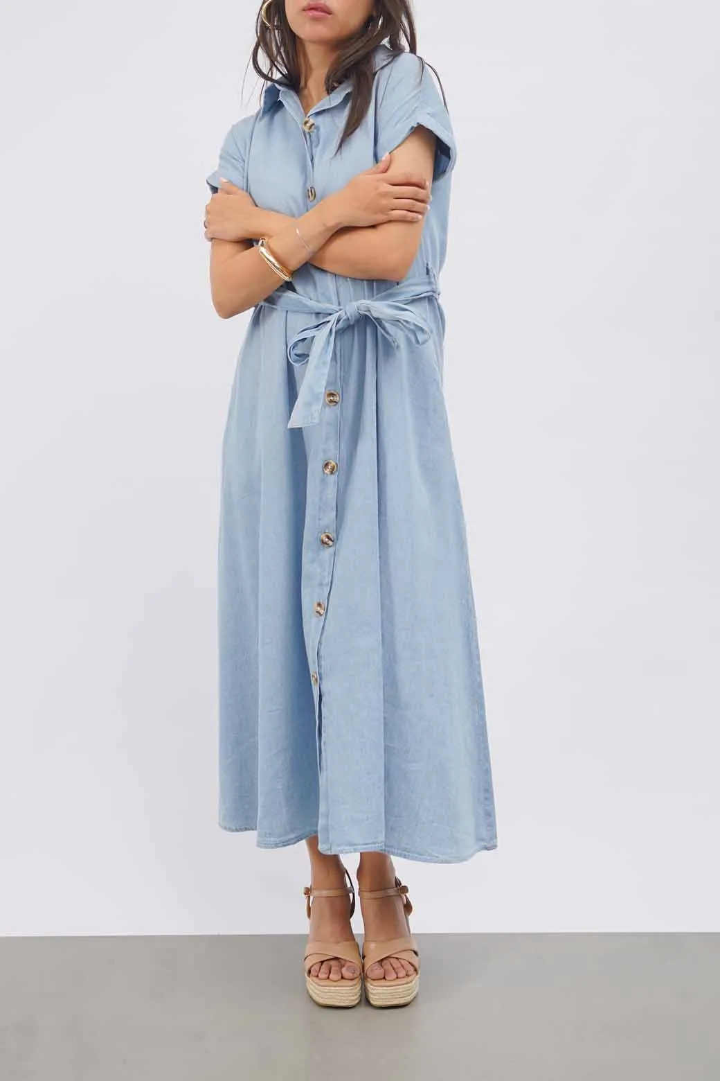 DENIM MIDI DRESS