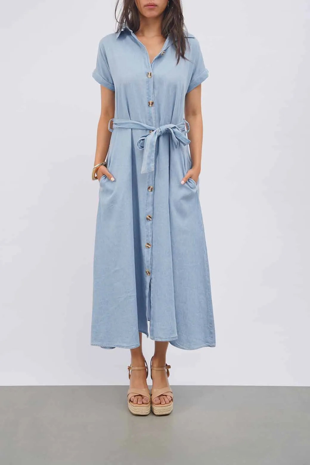 DENIM MIDI DRESS