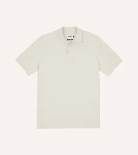 Ecru Piqué Cotton Polo Shirt