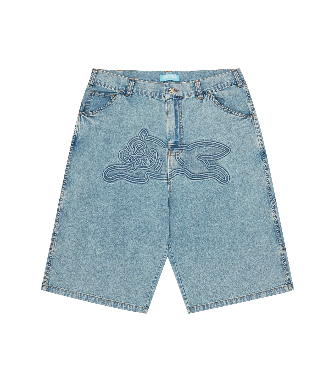 EMBOSSED RUNNING DOG SHORTS - BLUE