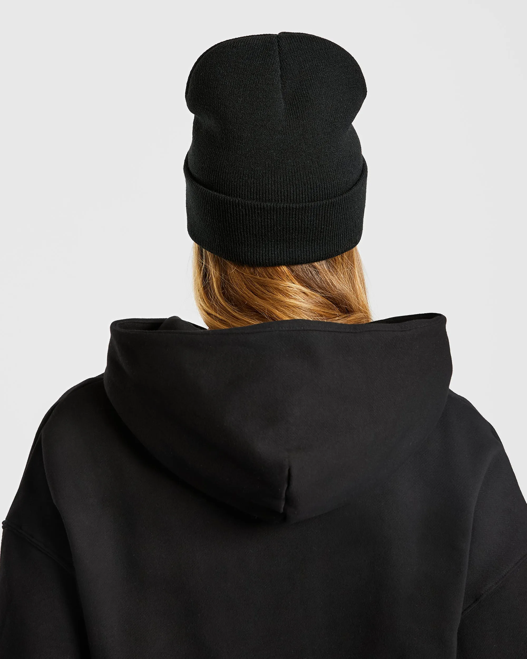 Embroidered Beanie - Black