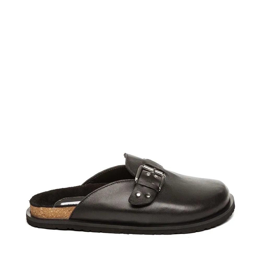 Evergreen Mules BLACK LEATHER