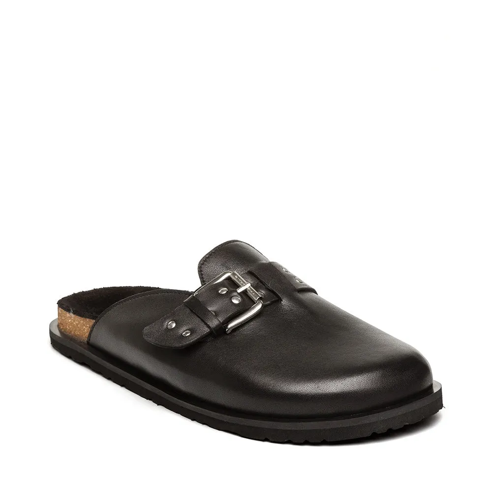 Evergreen Mules BLACK LEATHER