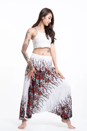 Floral 2-in-1 Jumpsuit Harem Pants in White