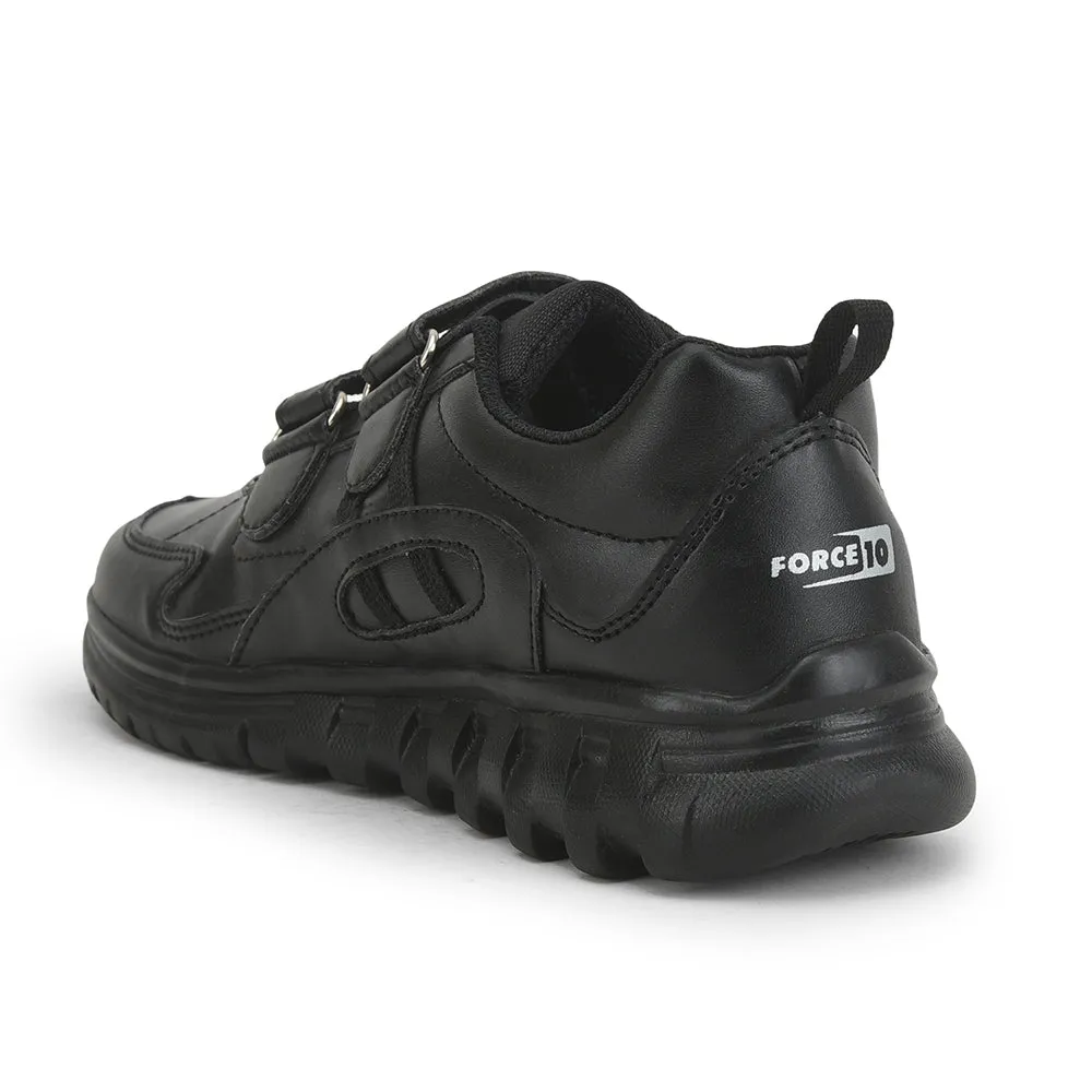 Force 10 (Black) Velcro Sports School Shoes For Kids 9906-02T-V By Liberty