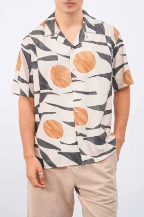 GEOMETRIC PRINT SAFARI SHIRT