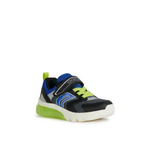 Geox Boys Light Up Slip In Grey Casual Trainer Ciberdron - J45LBC