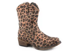 Girls Roper Faux Leopard Print Bootie