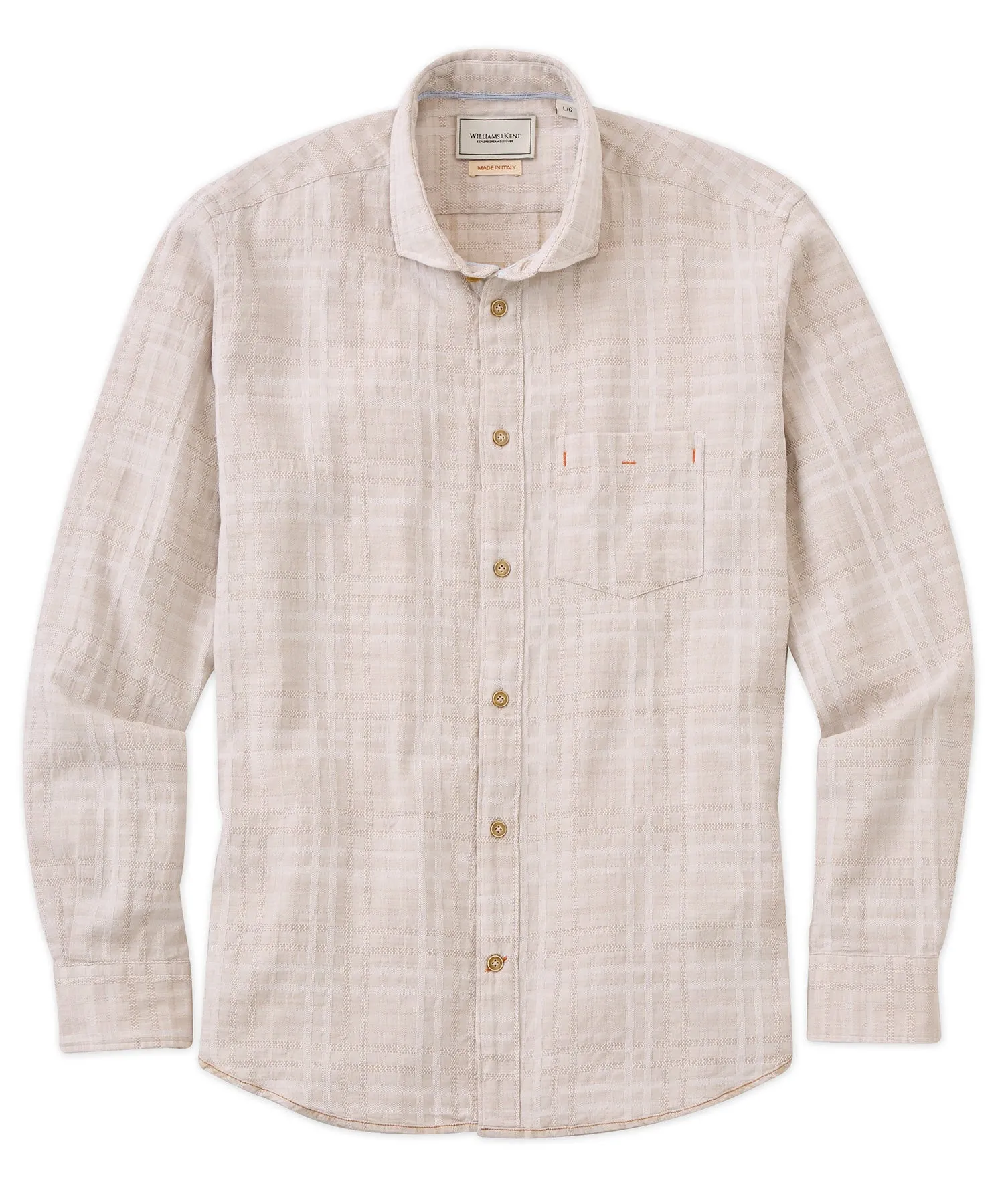 Jacquard Woven Long-Sleeve Sport Shirt