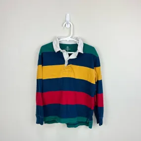 Lands' End Kids Bold Striped Rugby Shirt Medium 5-6