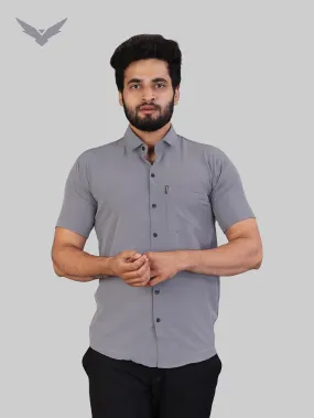 Light Grey Expandable Short Sleeve Shirt