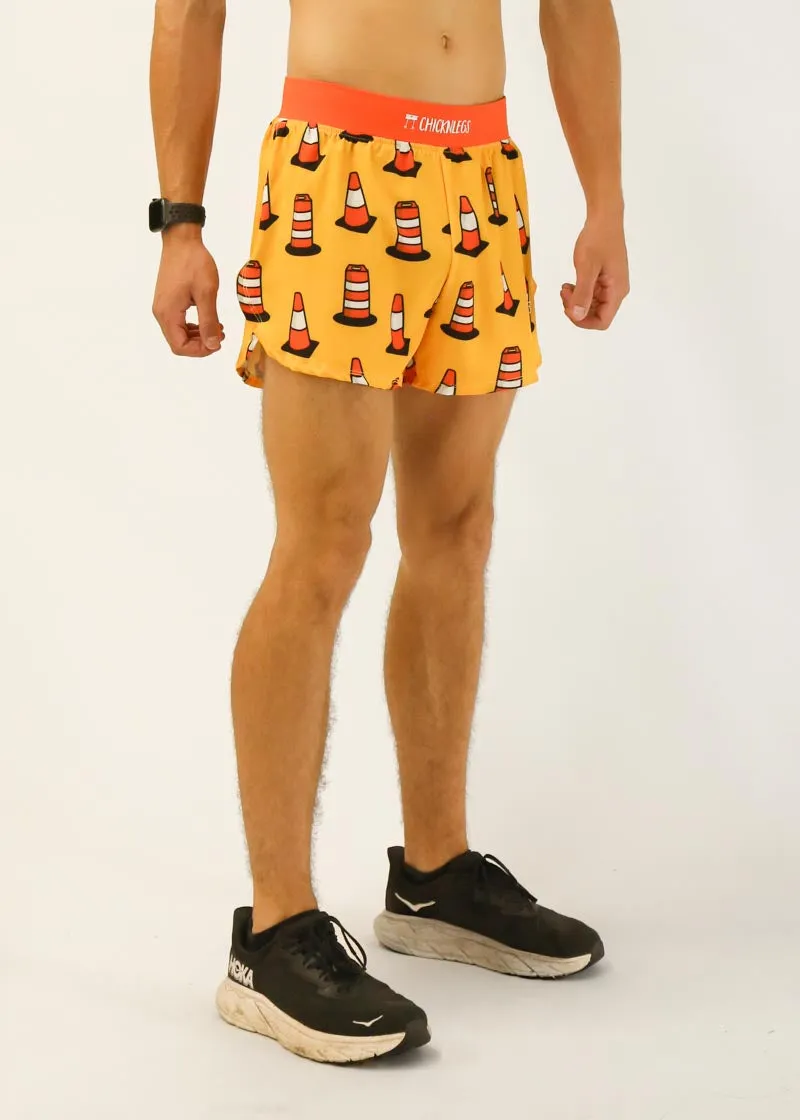 Men's Traffic Cones 4" Half Split Shorts