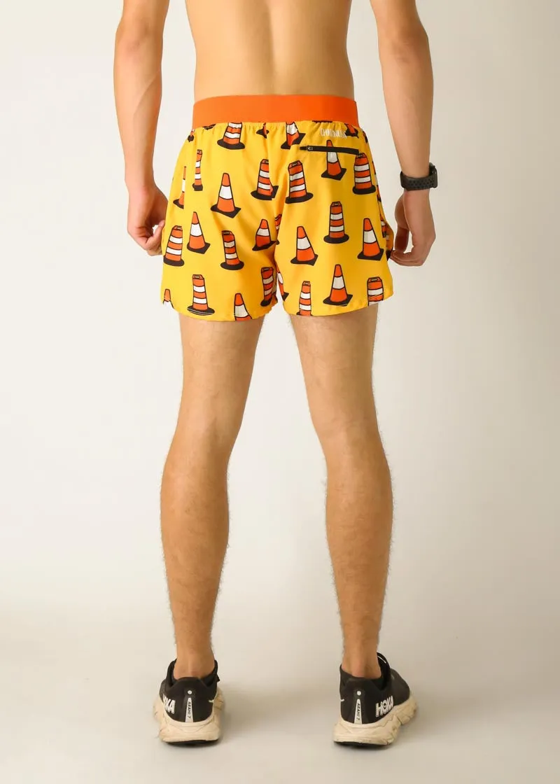 Men's Traffic Cones 4" Half Split Shorts