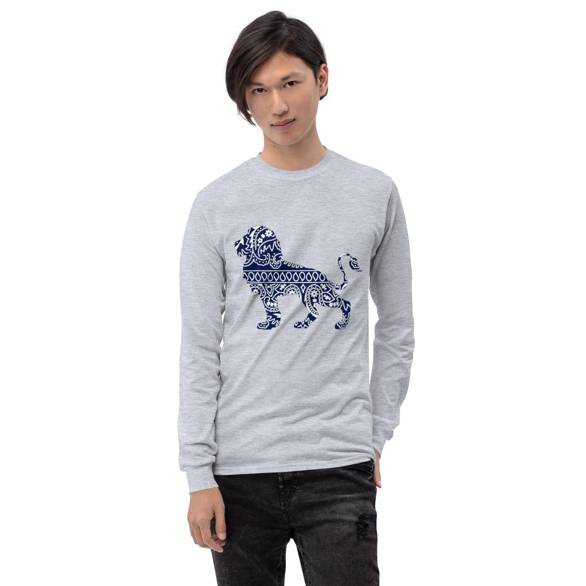 Navy Bandana Lion Long Sleeve Shirt