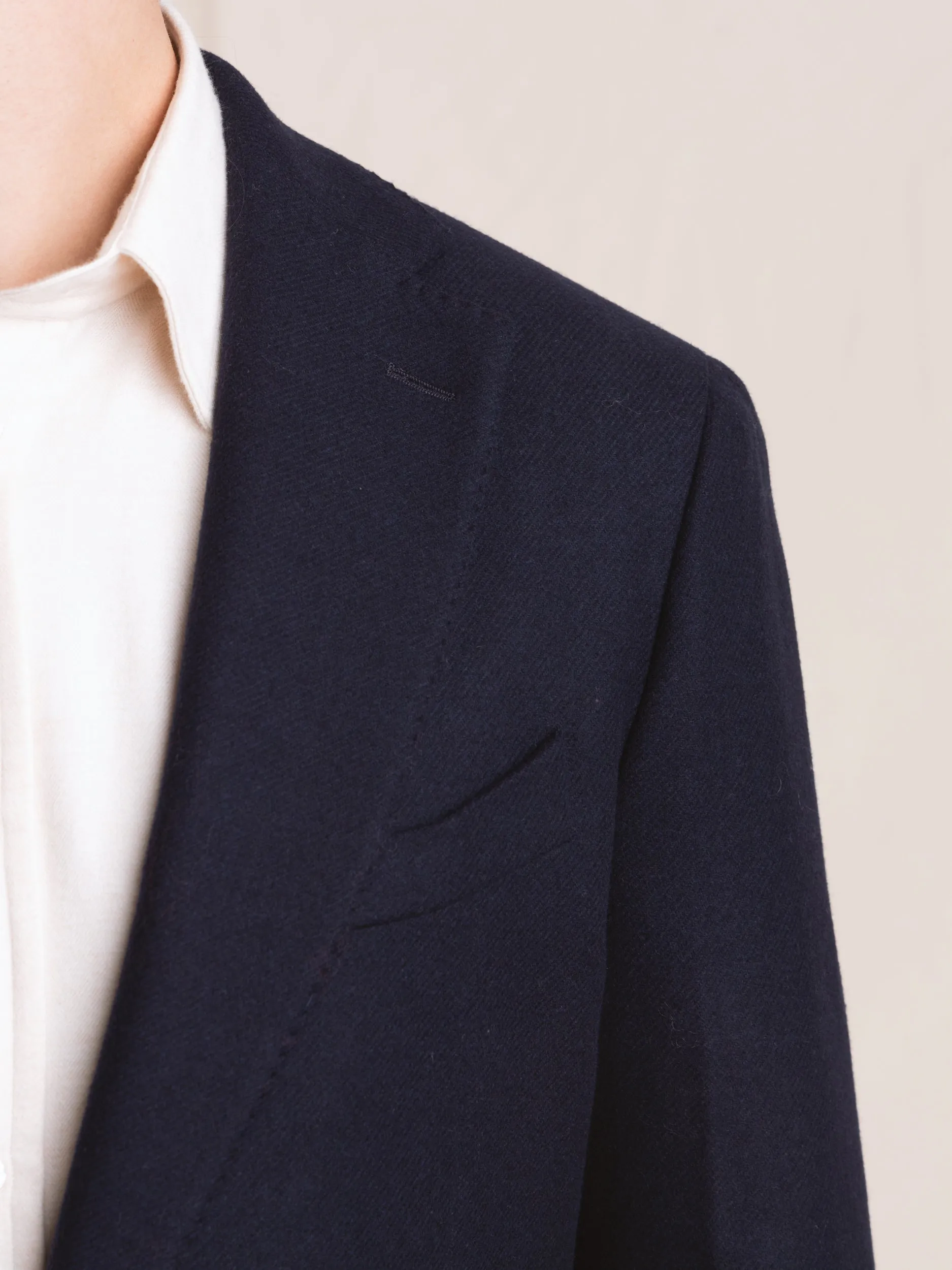 Navy Wool-Blend Sport Jacket