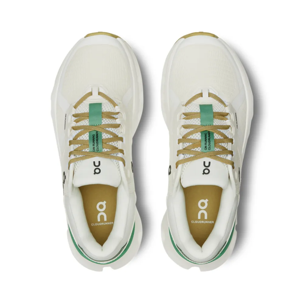 On Women's Cloudrunner 2 Sneaker in Undyed/Green