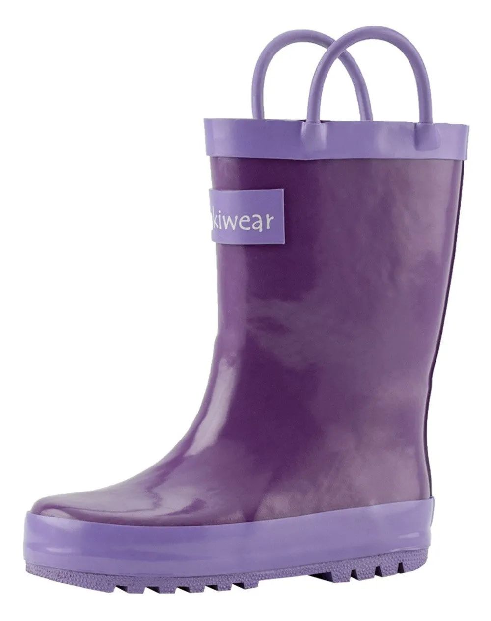 Purple Orchid Loop Handle Rubber Rain Boots