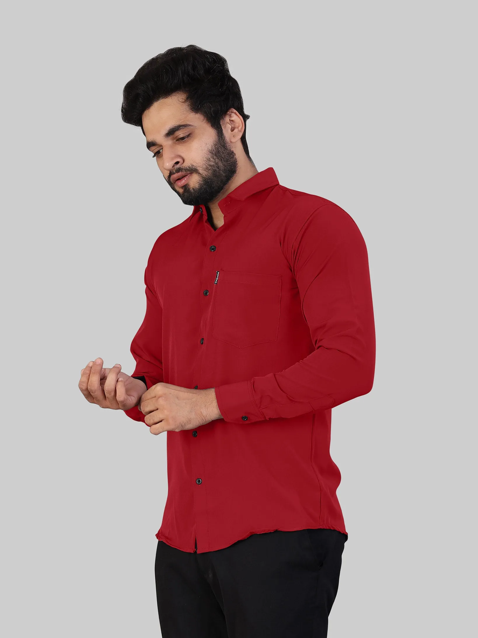 Red Expandable Full Sleeve Shirt