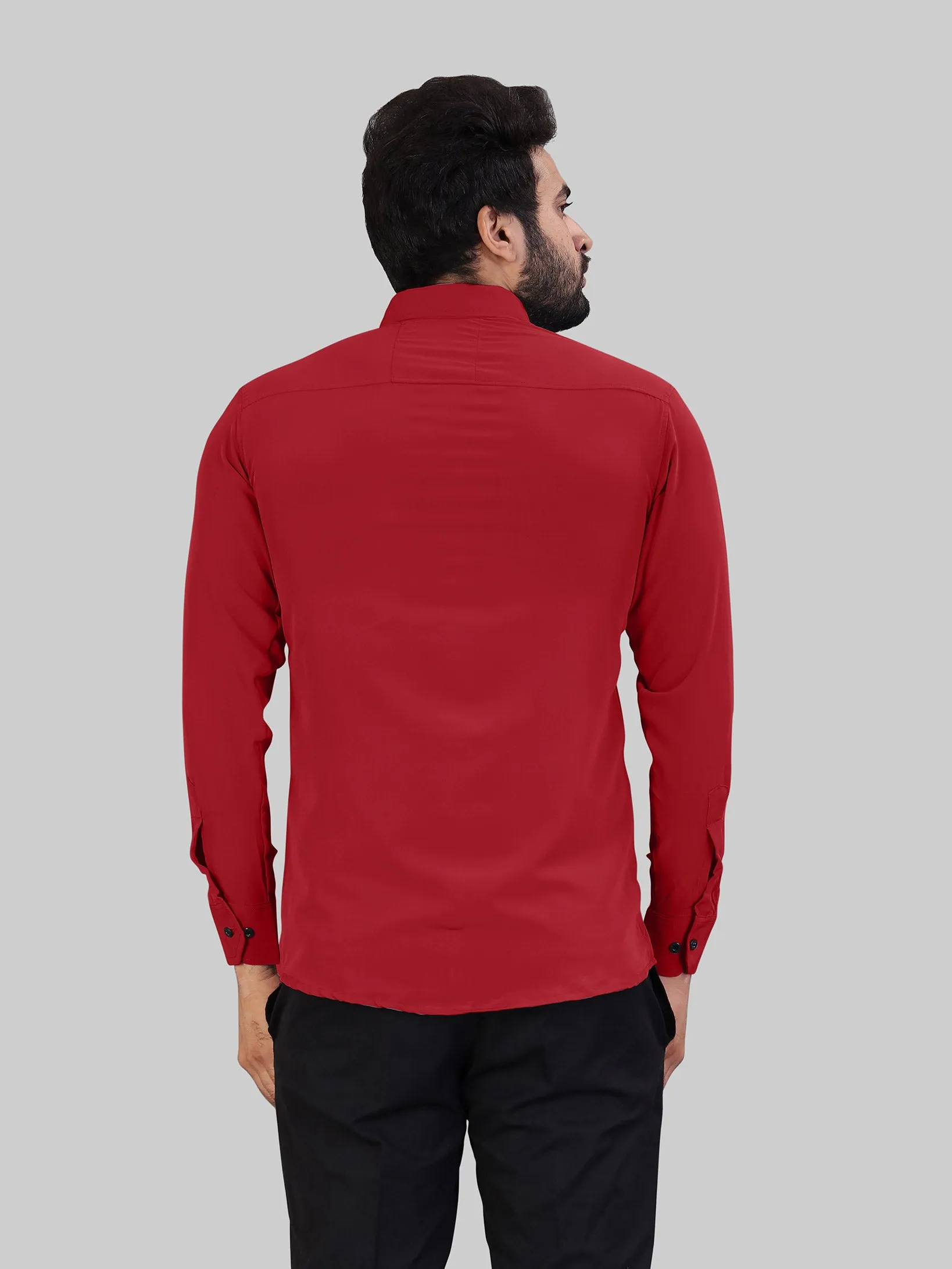 Red Expandable Full Sleeve Shirt