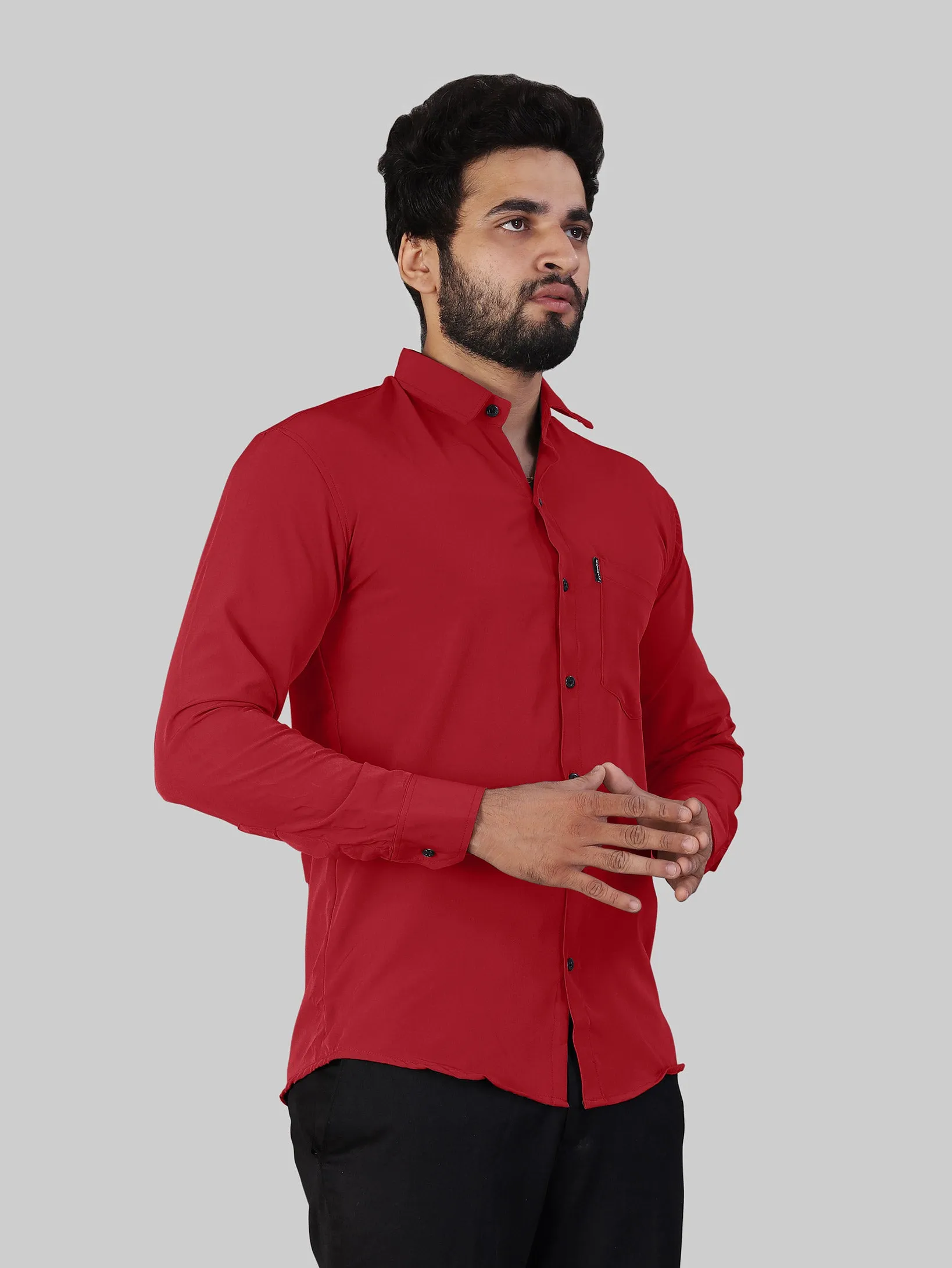 Red Expandable Full Sleeve Shirt